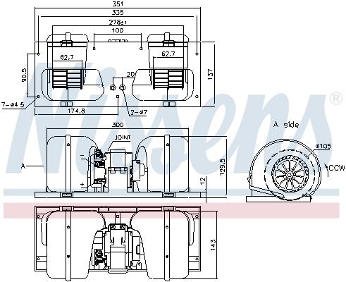 Dmuchawa 24V DAF 65, 65 CF, 75, 75 CF, 85, 85 CF, - 8