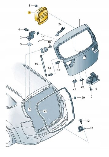 РУЧКА БАГАЖНИКА SEAT ALTEA 04-15, LEON 06-10, TOLEDO 05-09 - 7
