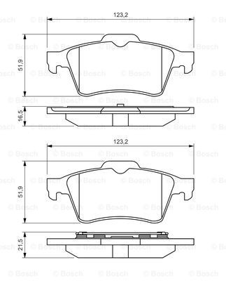 ДИСКИ КОЛОДКИ ЗАДНІ BOSCH OPEL VECTRA C 2.0 TURBO - 2