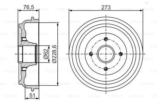 BOSCH 0 986 477 282 Bęben hamulcowy - 6