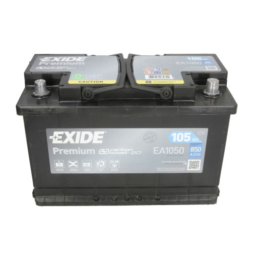 Акумулятор EXIDE 12V 105AH / 850A P + PREMIUM EA1050 - 2