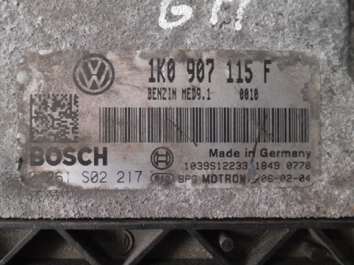 КОМП'ЮТЕР ДВИГУНА 1K0907115F VW GOLF V GTI 2.0 TFSI - 2