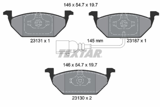 TEXTAR диски + колодки передні AUDI A2 A3 SEAT LEON - 3