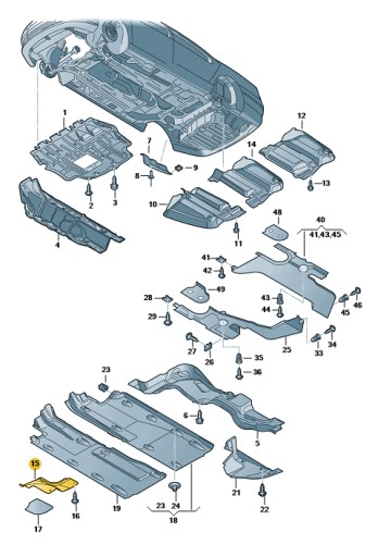 Кришка підлоги шасі VW Passat B6 B7 CC ліва - 2
