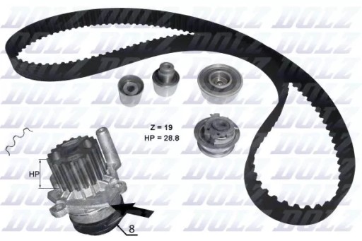 КОМПЛЕКТ ГРМ + ВОДЯНИЙ НАСОС DOLZ - 2