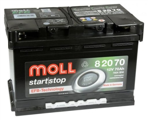 Акумуляторна батарея MOLL EFB 70AH 700A ME82070 DOJ + WYM - 1