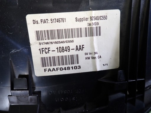 Ключ запалювання лічильник комп'ютер BSI FIAT STILO 1FCF-10849-AAF 1.6 b - 9