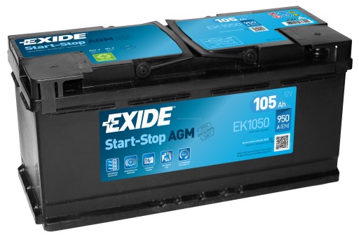 Акумулятор Exide AGM EK1050 START STOP 105ah 950A - 1