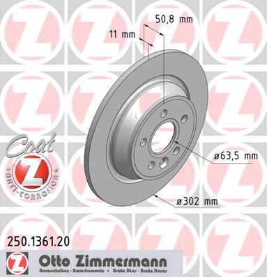 Задні гальмівні диски ZIMMERMANN FORD MONDEO IV 1.8 TDCi - 2