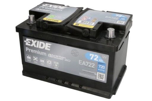 Аккумулятор EXIDE 12V 72AH / 720A PREMIUM P+ - 1