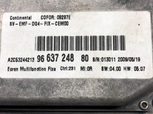 Дисплей CITROEN C5 III 9663724880 - 5