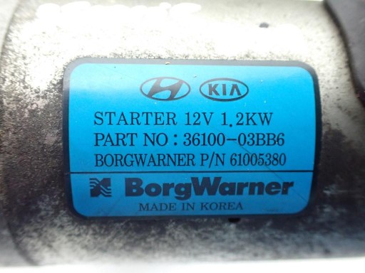 Стартер стартер оригінал 36100-03BB6 KIA STONIC 1.25 і G4LA 20R - 3