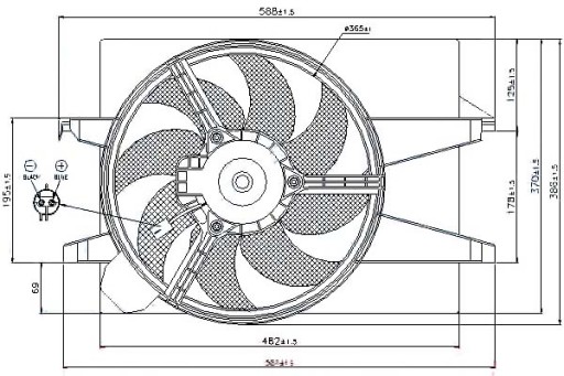 NISSENS ВЕНТИЛЯТОР РАДИАТОРА FORD FIESTA V 1.6 16V - 2