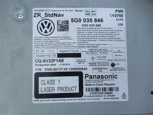 НАВІГАЦІЯ EKRA CARD READER VW GOLF VII 5G0919605D - 5