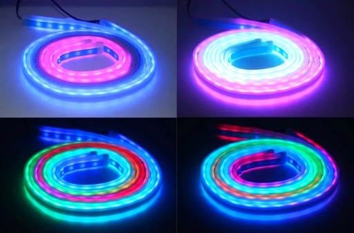 2x rgb багатобарвна світлодіодна стрічка для дверей багатобарвний - 3