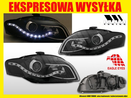 Reflektory Lampy Black Tuning Audi a4 b7 8e 2004- - 3