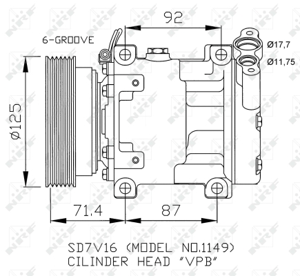 КОМПРЕСОР КОНДИЦІОНЕРА RENAULT CLIO 98-32267 NRF - 4