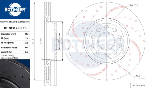 Диски ROTINGER RT 20312-GL T5 - 2