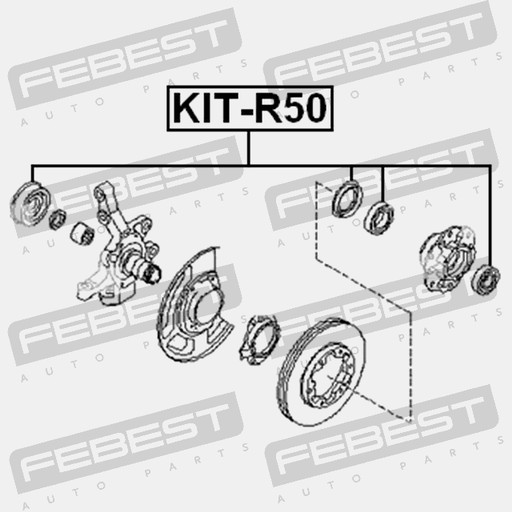 Комплект колісних підшипників FEBEST KIT-R50 - 2