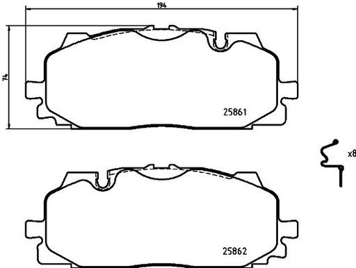 Гальмівні колодки передні p 85 165 BREMBO AUDI A4 A4 - 2