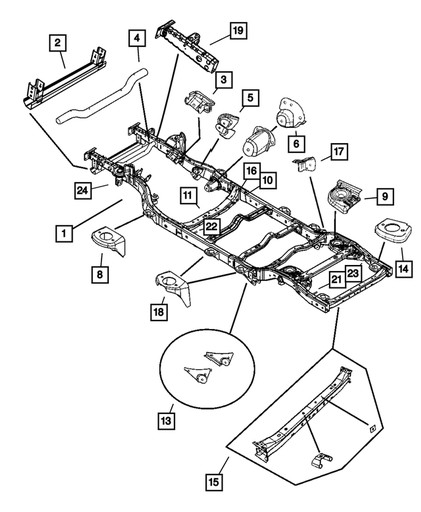 JEEP FRAME ПЕРЕДНІЙ ПРОМІНЬ WRANGLER JK 2D 4D 07-17 - 2