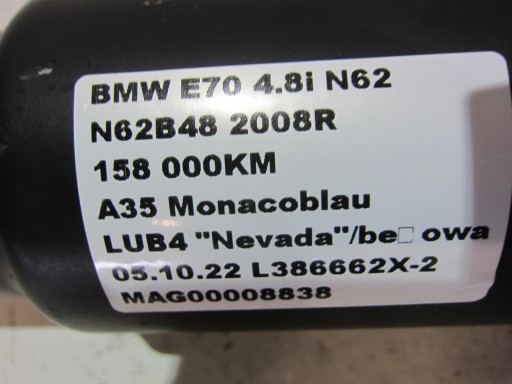 BMW X5 E70 N62 4.8 3.0D WAŁ NAPĘDOWY TYLNY 7564396 - 8
