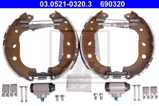 ATE 03.0521-0320.3 Zestaw szczęk hamulcowych - 2