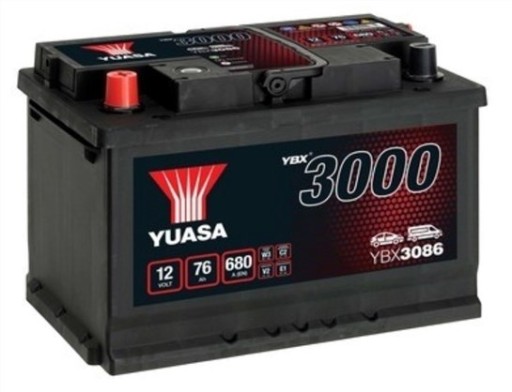 Акумулятор YUASA 76ah 680a YBX3086 DOJ + WYM LDZ - 1