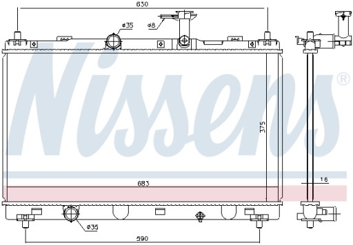 Chłodnica NISSENS 606146 + Gratis - 2