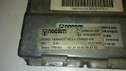 КОМП'ЮТЕР ДВИГУНА FORD TRANSIT MK 6 2,3 БЕНЗИН 09385519 4C11-12A650-EB - 3