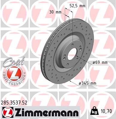 Zimmermann диски + колодки P HYUNDAI I30 N 345mm - 2