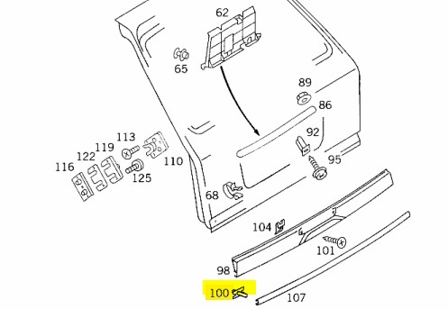 Шпилька планки заслінки MERCEDES W201 OE A0059887578 - 2