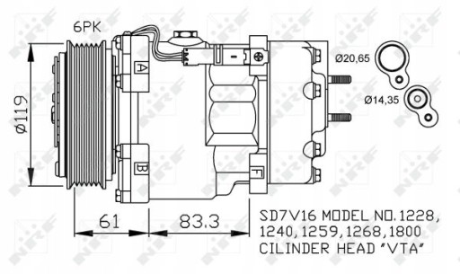Kompresor sprężarka klimatyzacji NRF 32198 - 2