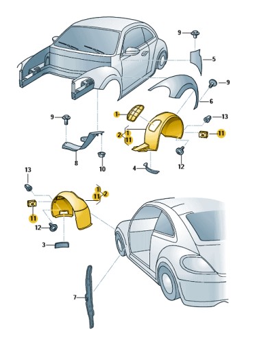 NADKOLE VW Beetle 5C przód prawa - 2