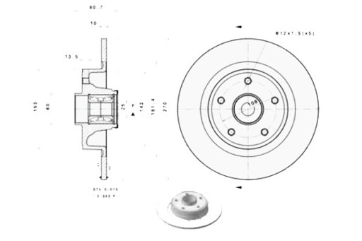 BREMBO TARCZE TYŁ RENAULT MEGANE MK2 SCENIC MK2 - 7