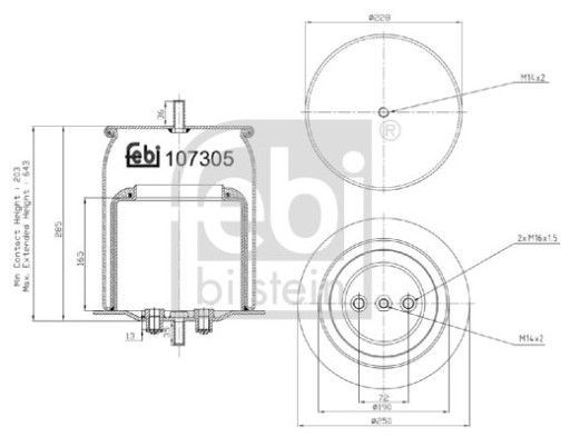 Miech zawieszenia pneumat. Febi Bilstein 107305 - 2