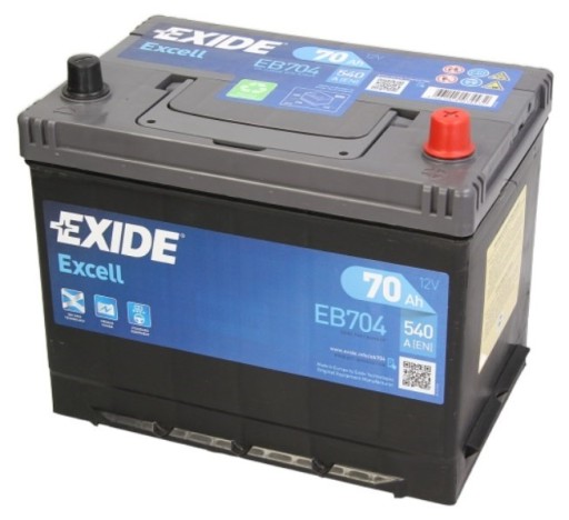 Батарея EXIDE EXCELL 70AH 540A EB704 70 Ah - 1