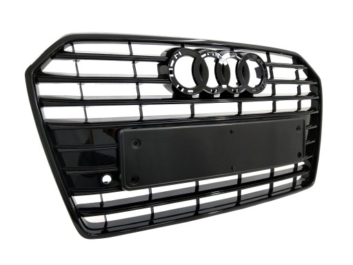 Черная решетка радиатора Audi A6 C7 LIFT 2014R-2018R - 1