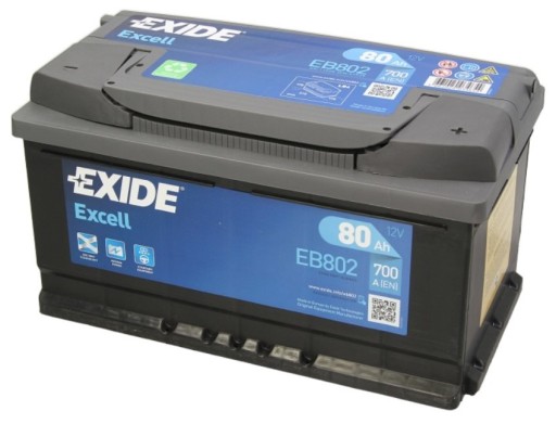 Батарея EXIDE EXCELL 80AH 700A EB802 80 Ah - 1