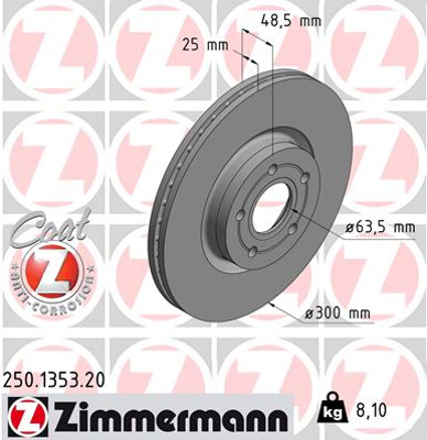 ZIMMERMANN TARCZE+KLOCKI P+T FORD FOCUS MK2 300MM - 12