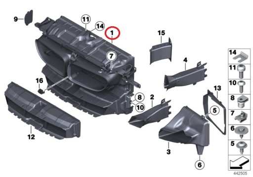 OE BMW F06 F12 / 13 воздуховод впускной руль - 4