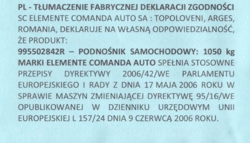 LEWAREK + KLUCZ DO KÓŁ + POKROWIEC DACIA LODGY - 5