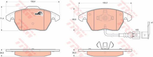 Диски колодки передние TRW VW PASSAT CC B6 1.8 TSI - 2