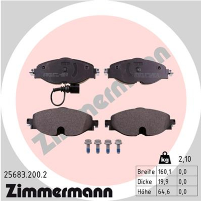 ZIMMERMANN TARCZE+KLOCKI P+T AUDI A3 8V 312MM - 13