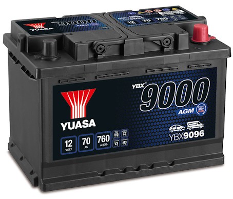 YUASA YBX 9096 AGM 12V 70Ah 760A START-STOP 69Ah - 1