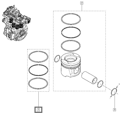 PIERŚCIENIE TŁOKOWE RENAULT MASTER III 2,3DCI 14- - 3