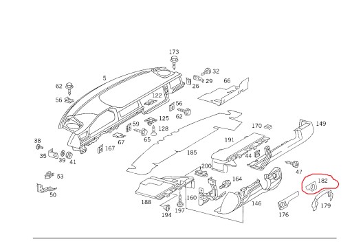 Корпус кожуха навколо замка запалювання MERCEDES W124 - 8