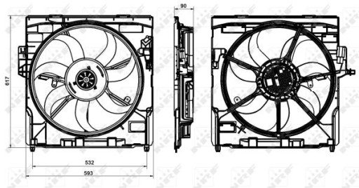 WENTYLATOR CHŁODNICY 600W 47864 NRF BMW X5 E70 - 3