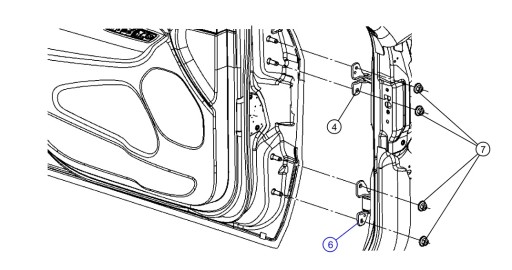 ZAWIAS DRZWI DOLNY JEEP GRAND CHEROKEE WK2 2011-23 - 2