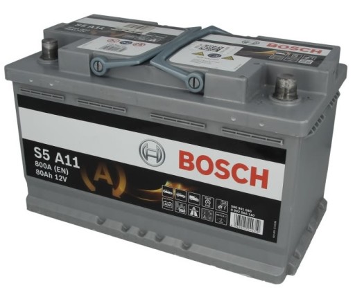 Акумулятор 80AH 800A SILVER S5 AGM P + BOSCH - 2